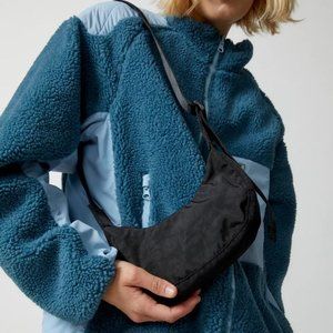 NWT BAGGU Mini Nylon Crescent Bag Black